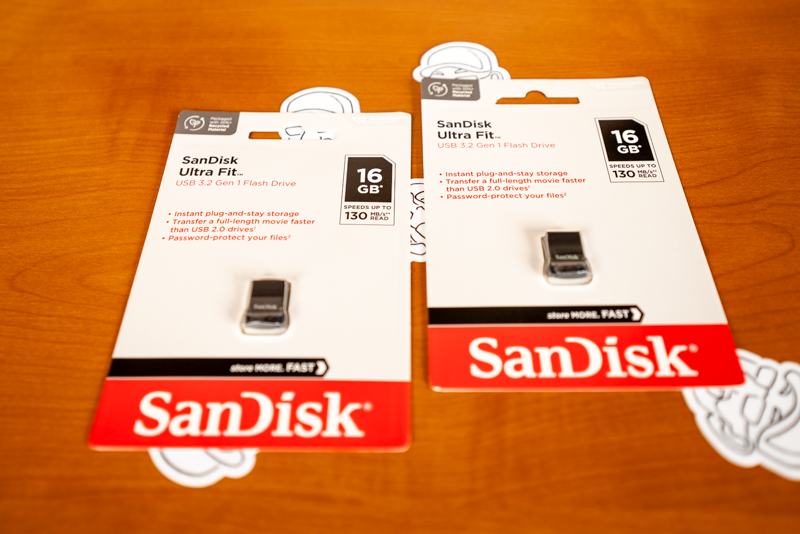 Two San Disk Ultra Fit 16GB Flash Drives